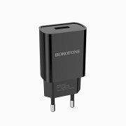 Сетевое зарядное устройство Borofone BA20A Sharp USB с кабелем для Apple Lightning (черное)