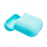 Чехол силиконовый, тонкий для кейса Apple AirPods (светло-голубый) — 3