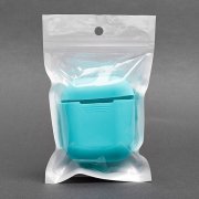 Чехол силиконовый, тонкий для кейса Apple AirPods (светло-голубый) — 2