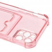 Чехол-накладка SC300 с картхолдером для Apple iPhone 12 Pro (розовая) — 2