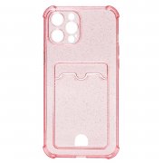Чехол-накладка SC300 с картхолдером для Apple iPhone 12 Pro (розовая) — 1