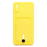 Чехол-накладка SC304 с картхолдером для Xiaomi Redmi 9A (желтая) — 1
