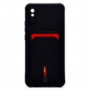 Чехол-накладка - SC304 с картхолдером для Xiaomi Redmi 9A (черная) (208493) — 1