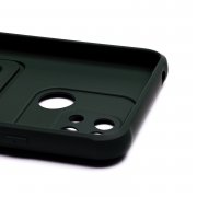 Чехол-накладка - SC304 с картхолдером для Xiaomi Redmi 10C (темно-зеленая) — 3