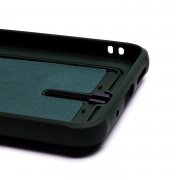 Чехол-накладка - SC304 с картхолдером для Xiaomi Redmi 10C (темно-зеленая) — 2