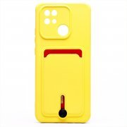 Чехол-накладка - SC304 с картхолдером для Xiaomi Redmi 10C (желтая) — 1