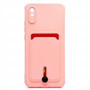 Чехол-накладка - SC304 с картхолдером для Xiaomi Redmi 9A (светло-розовая) — 1