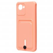 Чехол-накладка - SC304 с картхолдером для Realme C30 (светло-розовая) — 3
