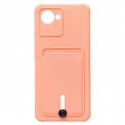 Чехол-накладка - SC304 с картхолдером для Realme C30 (светло-розовая) — 1