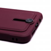 Чехол-накладка - SC304 с картхолдером для Xiaomi Redmi Note 8 Pro (208790) (бордовая) — 3