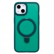 Чехол-накладка - SM088 SafeMag для Apple iPhone 14 (темно-зеленая)