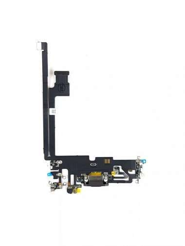 Шлейф для Apple iPhone 12 Pro Max на разъем зарядки/микрофон (черный) Премиум &mdash; 1