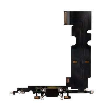 Шлейф для Apple iPhone 8 Plus на разъем зарядки/микрофон (черный) Премиум